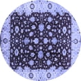 thumbnail image 1 of Ahgly Company Indoor Round Oriental Blue Industrial Area Rugs, 3' Round, 1 of 4