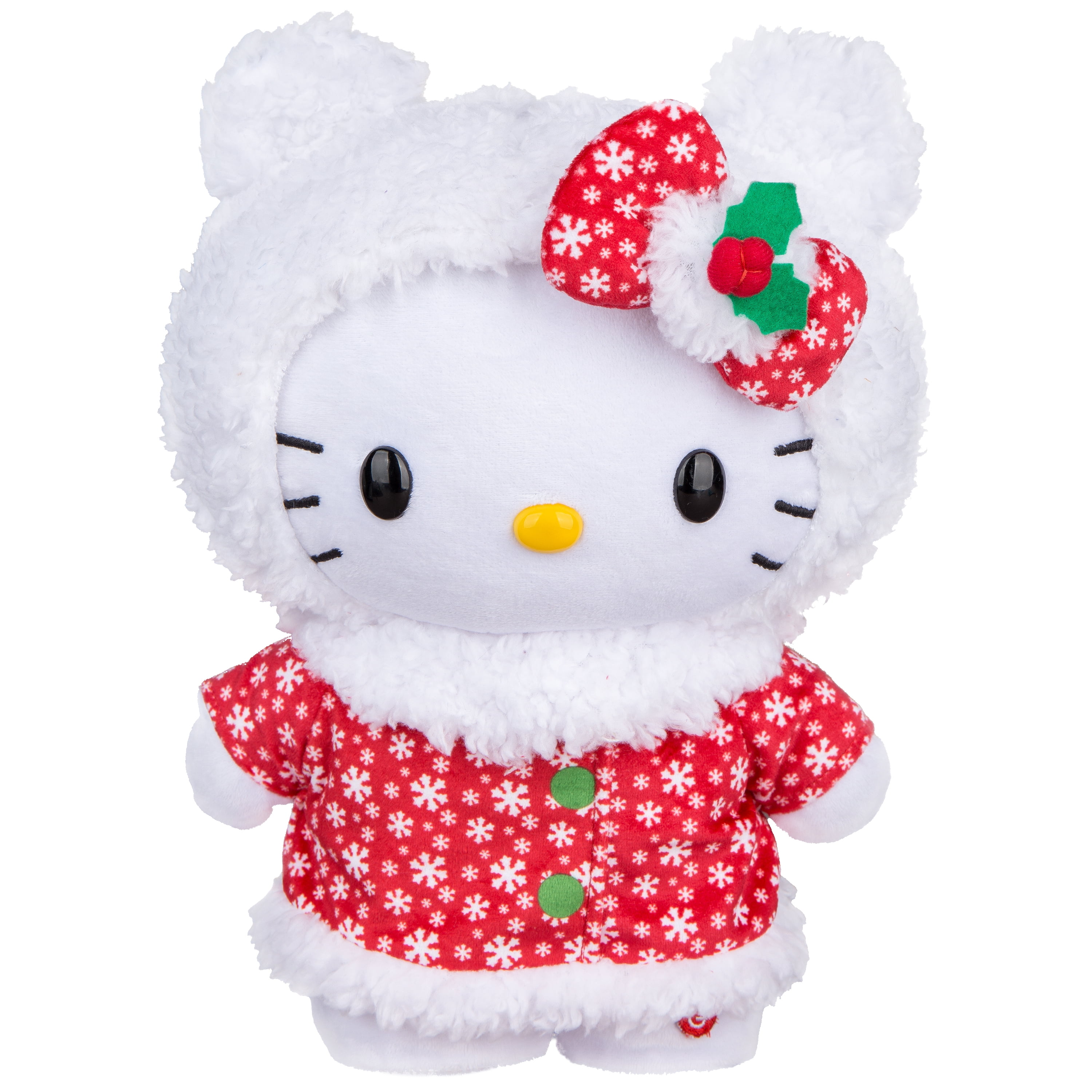 Noël Petit Escabeau Hello Kitty en Robe Rouge à Flocons de Neige Prix Hors Sanrio 8.6614 po x 6.2992 po x 14.1732 po x 1.1797 lb NO BRAND IMPORT EX HELLO KITTY ROBE ROU