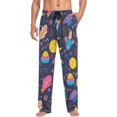 thumbnail image 3 of Men's Pajama Pants with Pockets Sleepwear Lounge Pants Stretch Casual Cute Hippo Moon Stars, 3 of 6