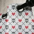 thumbnail image 2 of Ambesonne Geometric Grommet Curtain Single Panel, Skulls Red Hearts, 50"x60", Grey Red Coconut, 2 of 5