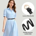 thumbnail image 2 of SENDEFN 2 Pack Women Belts For Jeans Dresses Pants Ladies Leather Waist Belt with Gold Buckle, 2 of 10