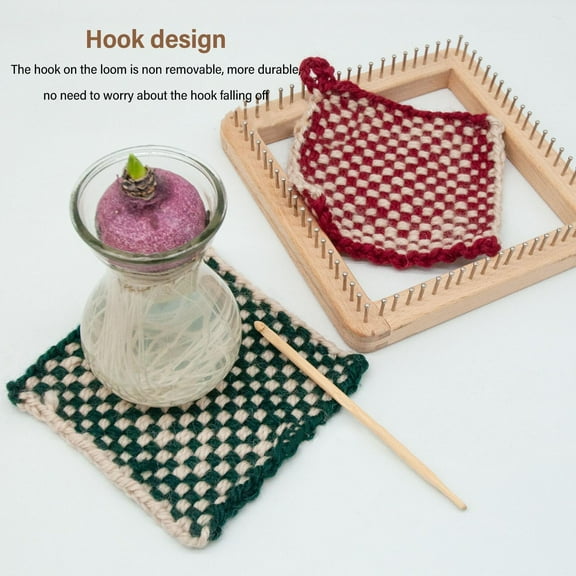 Wooden Knitting, Hand Craft, Knitting Board Tool, for DIY Weaving Beginners Adults and Children (10 * 10cm)