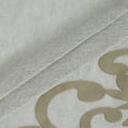 thumbnail image 4 of Dainty Home Natalie Linen Shower Curtain Linen Look With Velvet Scroll Designed Appliqué 70" x 72", 4 of 5