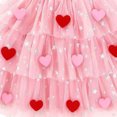 thumbnail image 6 of WIBACKER Toddler Baby Girl Valentine Party Princess Dress Ruffle Sleeveless Summer Tutu Dresses Tiered Ruffle with 3D Heart Tulle Sundress 1-6Y, 6 of 7