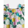 thumbnail image 2 of Wonder Nation Toddler Girls' Floral Cotton Play Dress with Short Puff Sleeves, Sizes 12M-5T, 2 of 3