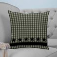 thumbnail image 4 of 20x20 Pillow Covers Set of 2, Sage Green Black Plaid Throw Pillow Covers Decorative Couch Cushion Case, Vintage Star Buffalo Check Rustic Microfiber Square Pillowcases for Bedroom Car Living Room, 4 of 7