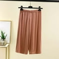 thumbnail image 3 of Lightweight Pleated Flowy Pajama Pants for Women Straight Wide Leg Casual Capris 2025 Summer Cozy Lounge Trousers, 3 of 5