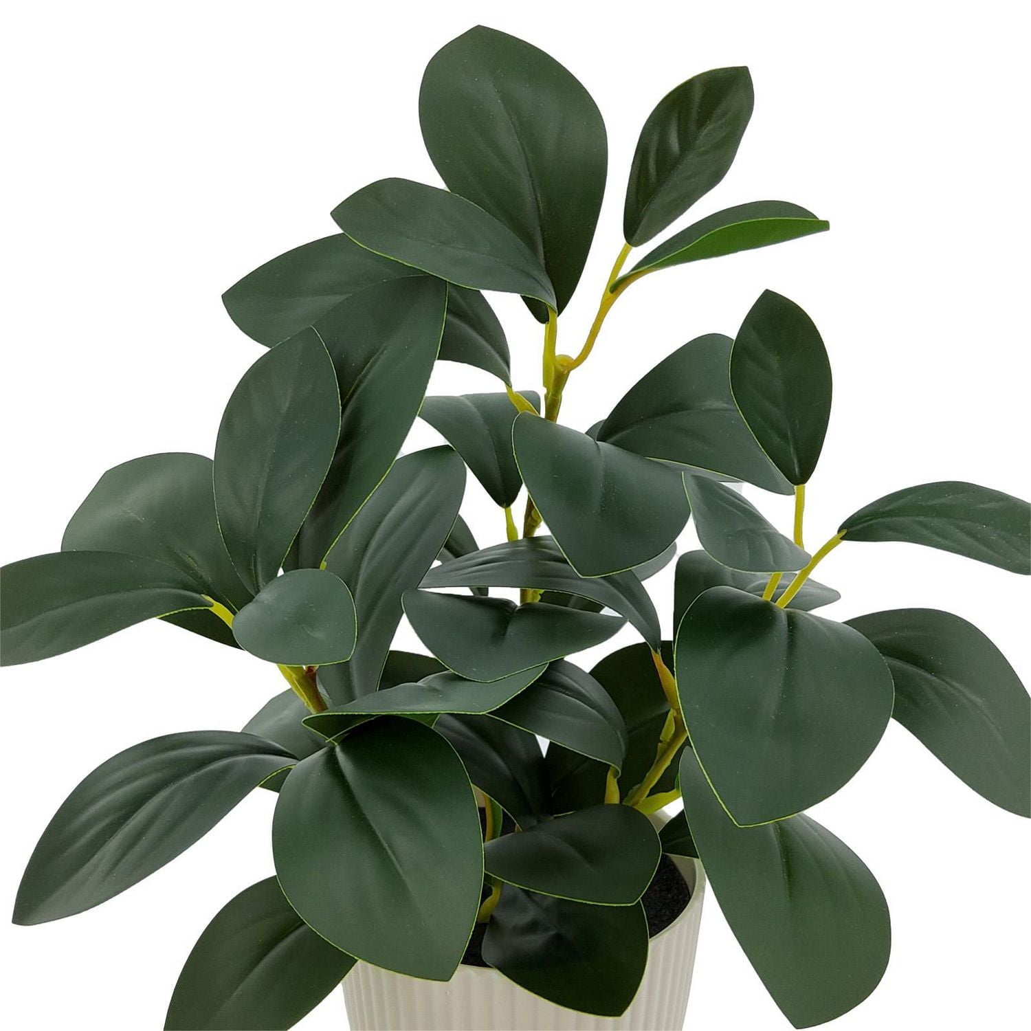 Mainstays 11in Indoor Artificial Plant in Pot, Green Peperomia., Baby rubberplant in Pot