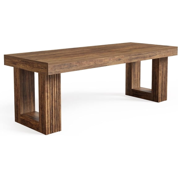 Tribesigns Rectangular Wooden Dining Table, 86.6" Extra Long Dinner Table for 2-6 People (Table Only)
