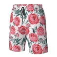 thumbnail image 5 of Naloa Rose Flowers Men's Beach Shorts, Surfing shorts, Swim trunks, Quick Dry Swim Trunks for Surfing Beach Fun - Small, 5 of 9