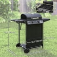 thumbnail image 2 of 2+1 Burner Propane Gas BBQ Grill, 275.2 sq. in Portable Gas Barbecue with Side Burner, Thermometer, Side Table & Spice Rack, Black Steel Grill for Garden and Patio, 42.1" W, 2 of 7