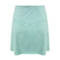 thumbnail image 5 of QAFOPEH Women Solid Color V Cross Waist Hidden Pockets Layered Skirt Yoga Skort, 5 of 5