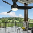 thumbnail image 5 of Corona 52" Brushed Nickel/Matte Black Dimmable LED Smart Flush Mount Ceiling Fan with Remote Control, 5 of 7