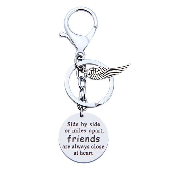 Myospark Side By Side or Miles Apart,Friends Sisters are always close at heart keychain Best Friends Jewelry