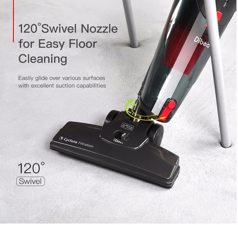 15Kpa Strong Suction Multi-Layer HEPA Filter 5 Height Adjustment for Carpet Hard Floor Pet Hair Dust SVC-SC4588-A Dibea Stick Vacuum Cleaner 2 in 1 Corded Lightweight Upright and Handheld Vacuum 1L Dust Bin 