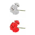 thumbnail image 1 of 20x Colorfast Foam Rose Artificial Flower Bride Bouquet Party Decor Rojo + Blanco Sunnimix Flores artificiales de Rose, 1 of 5