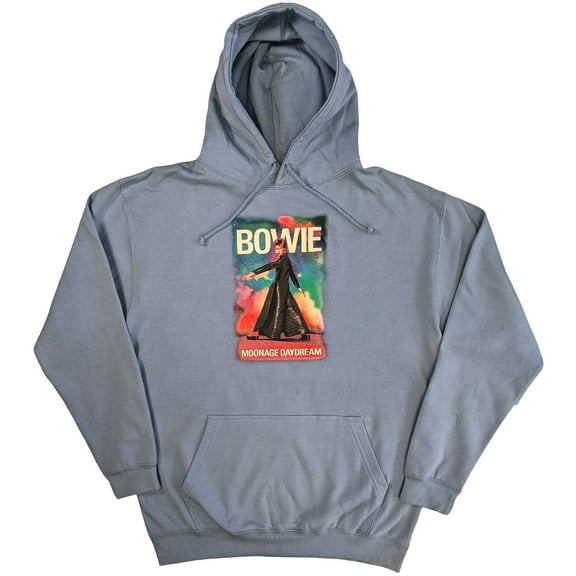 David Bowie Unisex Pullover Hoodie Sweatshirt Moonage 11 Fade (Small)