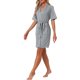 thumbnail image 4 of Bata de baño INSPIRE CHIC para mujer, de waffle, con mangas cortas, cintas de envoltura, ropa de casa suave con bolsillo, talla XL, gris, 4 of 6