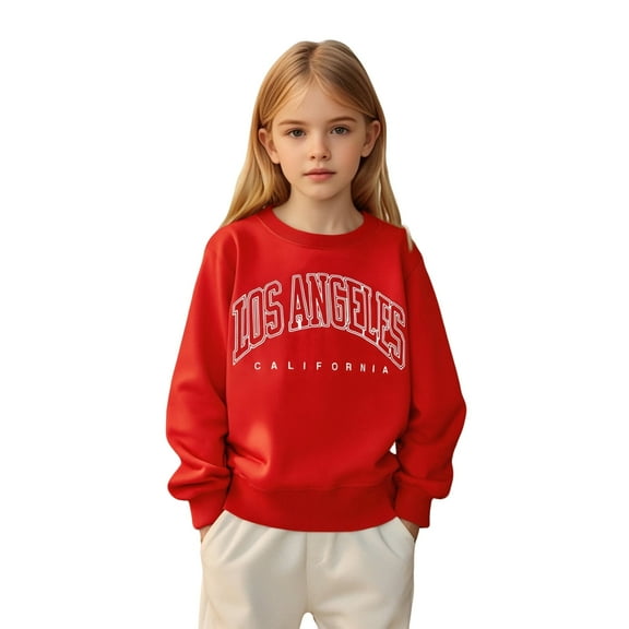 LIUYUNNN Kids Boy Sweatshirt Long Sleeve Pullover Red Sweatshirt Girls Crew Neck Cute Pullover Relaxed Fit Tops Warm Fall Winter Clothes Clothes for 6-7 Years Old Girls Boys Girls Fall Outfits