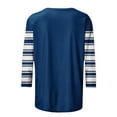 thumbnail image 7 of Fancifize Women's Raglan Sleeve Baseball Tee - 3/4 Length Sleeve Round Neck Casual Shirt Color Block Retro Sporty T-Shirt,XXL,Blue, 7 of 7