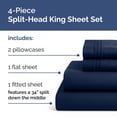 thumbnail image 2 of Juego De Sábanas King Con Cabeza Dividida - Sábanas King Con División Superior Para Camas Ajustables Colchón King Con Cabeza Dividida De Fácil Ajuste - Sábanas King Con Parte Superior Dividida Flexibl, 2 of 8