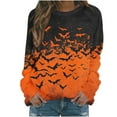 thumbnail image 2 of Neewe Womens Fall T-Shirts Halloween Funny Long Sleeve Graphic Tees Tops, 2 of 5