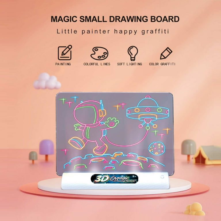 Magic Light Drawing Board Kids Montessori Toy Learning Education