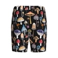 thumbnail image 5 of Naloa Mushrooms and Autumn Leaves Men's Short Pajama Pants, Lounge Comfort Shorts with Elasticized Waistband and Side Pockets - X-Large, 5 of 9