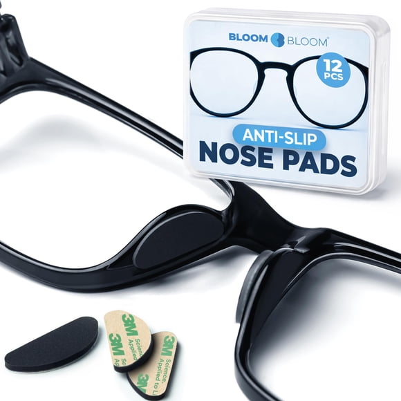 Almohadillas nasales para lentes BLOOM & BLOOM, 6 pares, negras, de silicona