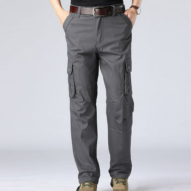 Pantalons Droits Épais pour Hommes pour l'Extérieur, Pantalons de Randonnée Multi-Poches, Décontractés et Usage Quotidien