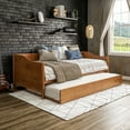 thumbnail image 2 of Mid Century Classic Twin Size Day Bed with Trundle Castanho Finish, 2 of 12