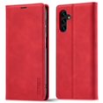 thumbnail image 1 of LC.IMEEKE For Samsung Galaxy A55 5G Wallet Case Microfiber Leather Phone Cover - Red, 1 of 5