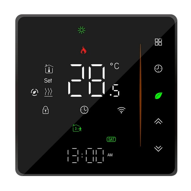 WiFi Smart Thermostat Temperature Controller, Weekly Programmable, Supports Touch Control/Mobile App/Voice Control, Compatible with Alexa/Google Home, for Water Heating, 5A, Black
