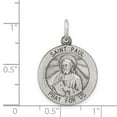thumbnail image 2 of 925 Sterling Silver Solid Oxidized Antiqued Saint Paul Medal Pendant Necklace 25x20mm Wide Pendant for Women, 2 of 2