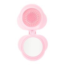 Unique Bargains 1 Pc Cute Foldable Airbag Mirror Comb Pink ABS TPR