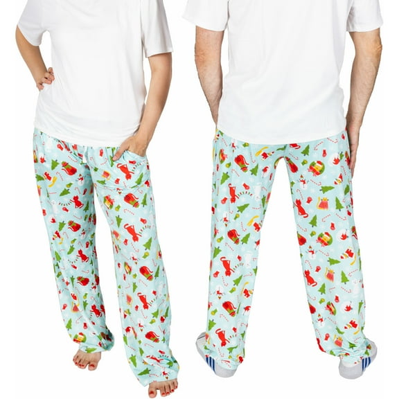 Pavilion Gift Company - Holiday Cats - Large Unisex Lounge Pants
