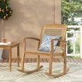 thumbnail image 3 of Arnton Acacia Wood and Wicker Outdoor Rocking Chair, Light Brown, 3 of 9