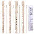 thumbnail image 1 of SANNIX Paquete de 4 instrumentos grabadores, grabador soprano estilo alemán de 8 agujeros para principiantes, grabador con varilla de limpieza, instrumento de música para estudiantes escolares (marfil, 1 of 3