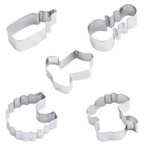 5pcs/Set Stainless Steel Cookie Cutters Lovely Baby Shower Biscuit Cutter DIY Chocolate Cake Mold for Kitchen Cafe Dessert Shop