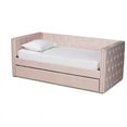 thumbnail image 1 of Baxton Studio Larkin Rose Velours Rembourré Lit de Repos Double Taille avec Gigogne, 1 of 11