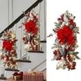 thumbnail image 7 of Stairs Christmas Decorations,Christmas Artificial Swags 20" Xmas Stairway Swag Teardrop Trim Wreath Door Stair Garland Christmas Wreath For Outdoor Home Garden Decor (Red Ribbon), 7 of 7