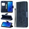 thumbnail image 4 of Allytech Galaxy S9 Plus Case, Slim Fit PU Leather Folio Butterfly Embossed Shockproof Wrist Hand Strap Flip Cards Holder Wallet Case TPU Back Cover for Samsung Galaxy S9+ Plus, Blue, 4 of 8