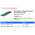 thumbnail image 2 of Multi Rib Belt - Compatible with 2003 - 2010 Dodge Ram 3500 - Gates, 2 of 2