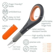 Slice 10580 Precision Knife | Unique Black Handle with Finger Grip, Precise Control, Detailed Cuts | Finger Friendly Ceramic Safety Knife Blade