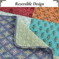 thumbnail image 2 of Cozy Line Bright Bold Multi Color Boho Floral Patchwork 3 Piece Cotton Quilt Bedding Set, 2 of 7