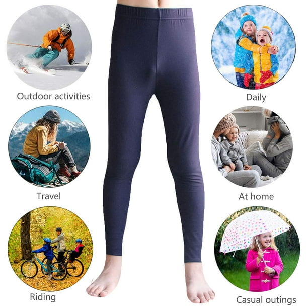 LANBAOSI Boys Thermal Bottoms Unisex Long John Base Layer Underwear Pants  Insulated for Outdoor Ski Warmth/Extreme Cold Pajamas Size Small 