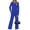 Blue, variant on Two Piece Sets for Women Fall Travel Vacation Outfits Pleated Long Sleeve Lounge Sets Wide Leg Pants