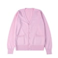 thumbnail image 4 of PMVFHDE Women's Winter Japanese Style Solid Color Cute Casual Long Sleeve Button Pocket Warm Sweater Cardigan Pink,L, 4 of 4