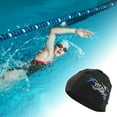thumbnail image 2 of Unique Bargains 1 Pc Elasticity Swim Cap 5.91"x9.25" Blue White Black, 2 of 6