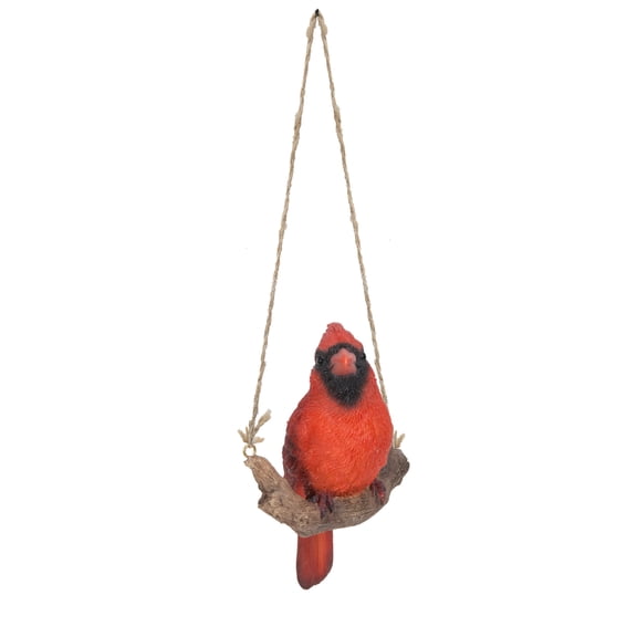Hi-Line Gifts Hanging Cardinal on a Branch Outdoor Garden Statue - 6"